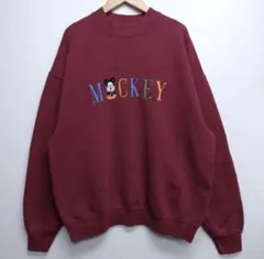 VINTAGE ミッキーマウス ディズニー 刺繍 USA製 スウェット XL