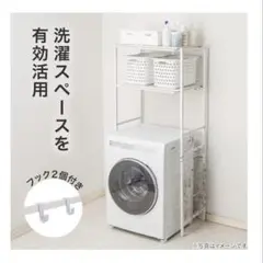 ekans(エカンズ) ランドリーラック 棚2段 (ホワイト×ホワイトウッド