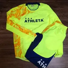 み*ー様 ATHLETA ピステ上下 蛍光イエロー&ネイビー 160