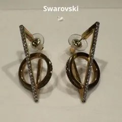 スワロフスキー　幾何学デザイン ピアス