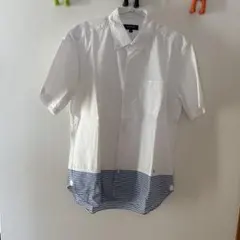 field/dream 半袖シャツ L ホワイト/ストライプ