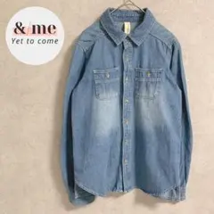美品　zootie ズーティー　デニムシャツ　コットン100% スリット