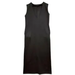 クラシカルエルフ　Vネック ノースリーブ ロングワンピース　黒　S