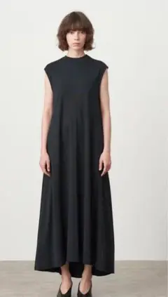 ATON　48/2 ORGANIC JERSEY NO-SLEEVE DRESS