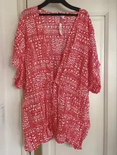 Victoria’s Secret ヴィクシー　赤柄 羽織り ガウン リゾート