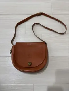 IL BISONTE ブラウン 丸型ショルダーバッグ