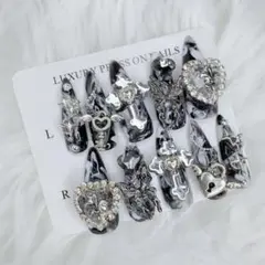♡ 韓国 地雷 ゴテゴテ サブカル パンク ネイルチップ 現品 ♡