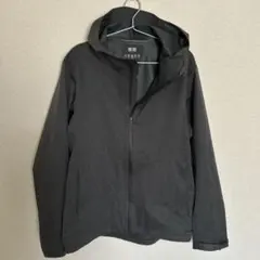 美品✨ユニクロ❣️ブロックテックパーカー　ダークグレー　メンズL ドローコード　灰