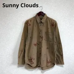 Sunny Clouds フェリシモ ワークシャツ 花柄プリント ブラウン Lのサムネイル