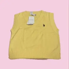 U.S. POLO ASSN. イエロー ニットベスト Ｖネック