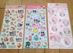 【正規品】サンリオ ラメ入り樹脂もりシール ぷくぷくシール 3枚セット