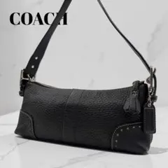 COACH AMBER HOBO ペブルレザー ショルダーバッグ 黒 - メルカリ