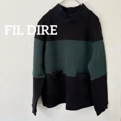 美品✨️FIL DIRE 長袖ニット ブラック グリーン トップス おしゃれ