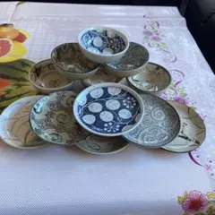 小皿柄違い　ミニ小鉢柄柄違い セット