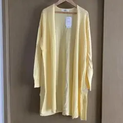 【新品】POUR Tres Femme 長袖ニットカーディガン イエロー 3L