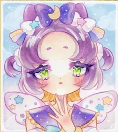 あのねっ」オリジナルイラスト 女の子 アナログ 手描き 色紙 原画