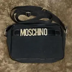 k*★様 MOSCHINO ヴィンテージ ショルダーバッグ ロゴプレート ブラッ