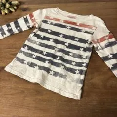 デニムダンガリー　キッズ　130㎝　スター　ボーダー柄　Tシャツ　長袖
