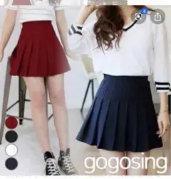 gogosing プリーツスカート 黒のサムネイル