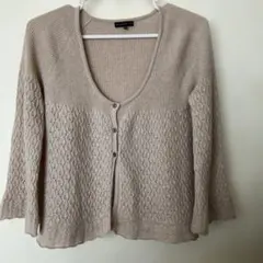 アトリエシックス　カシミヤ七分袖カーディガン 40