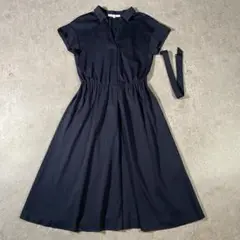 【美品】UNTITLED アンタイトル コットンワンピース 紺 2 (M)