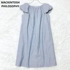 マッキントッシュフィロソフィー　膝丈ワンピース　半袖　バルーンスリーブ　シンプルのサムネイル