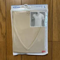 【新品未使用】AIRism Vネック Tシャツ ベージュ L