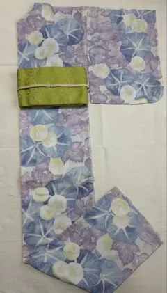 花古今 朝顔柄 浴衣単品 薄紫 ブルー系 居敷当て付き - メルカリ