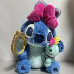 スティッチ　スクランプ　ぬいぐるみ　リボン　ディズニーストア