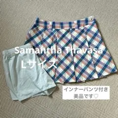 ★美品★サマンサタバサ ゴルフ プリーツスカート インナー付 チェック40 Lのサムネイル