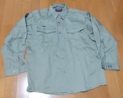 ミリタリー、ライダース、ワーク等に？カーキ シャツ L
