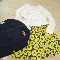 お値下げ☆美品130（140） ウィルメリーワンピース+マザウェイズカーディガン