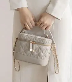 RANDA キルティング2wayバニティバッグ クリーム