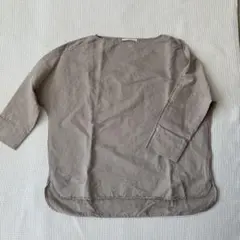LAITERIE グレーベージュ リネンコットン シャツ