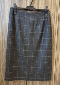 Reflect 秋冬用　グレー チェック柄 タイトスカート