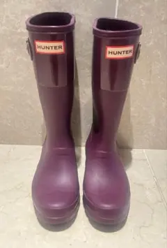 【美品】HUNTER ハンター　レインブーツ キッズ UK13 パープル19cmのサムネイル