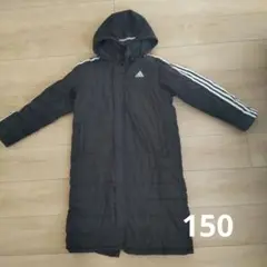 adidas フード付きベンチコート ジュニア150 ブラック