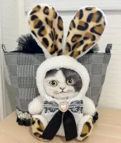 ゆ*ら様 コヤンイサムチョン うさみみ 黒猫 トートバッグ