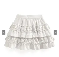 【訳あり】インパン裏地付きレースフリルティアードミニスカート　tu1459GRL