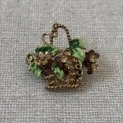 ぶどうのブローチ ラインストーン ヴィンテージ