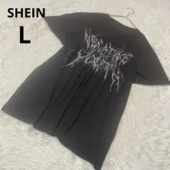 SHEIN シーイン 半袖チュニック 黒 ラインストーン トップス/Lのサムネイル