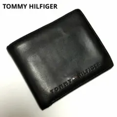 【美品】 トミーヒルフィガー　レザー　2つ折り　財布　ブラック