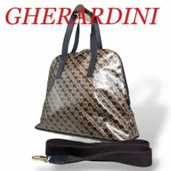 GHERARDINI ゲラルディーニ　2WAYショルダーバッグ　ナイロン　茶系