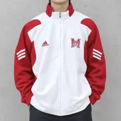 adidas トラックジャケット ジャージ レッド ホワイト アディダス