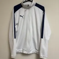 PUMA フルジップジャケット ホワイト/ネイビー