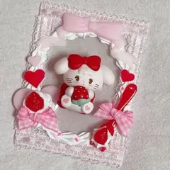 ホイップデコ トレカケース 量産型 赤×ピンク ガーリーリボン いちご ♡