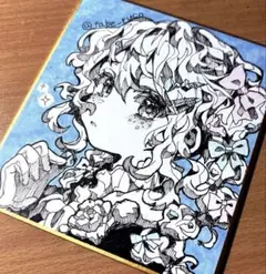 オリジナル 手描きアナログイラスト 色紙