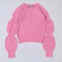 musubore puff puff sleeve knit pink