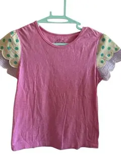 unica 半袖Tシャツ ピンク 140cm フリル袖　ドット柄のサムネイル