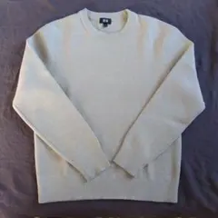 ウォッシャブルミラノリブクルーネックセーターS ベージュ